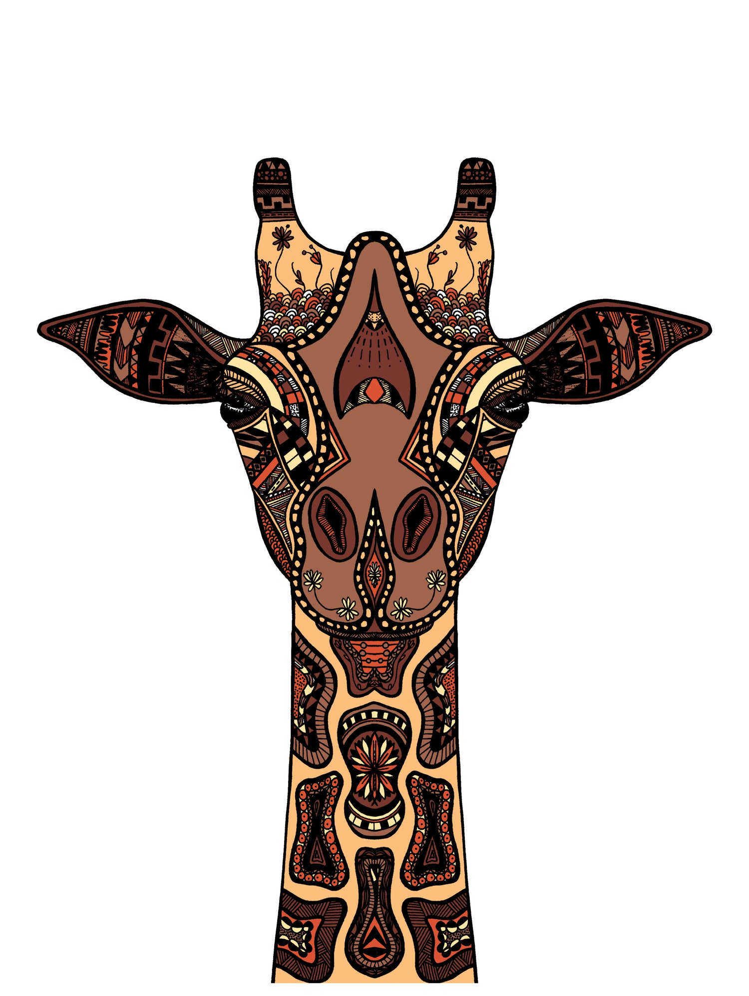 Coloured Giraffe Illustration/Drawing by Naomi Davies on GIANT ART - black digital drawing