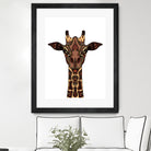 Coloured Giraffe Illustration/Drawing by Naomi Davies on GIANT ART - black digital drawing