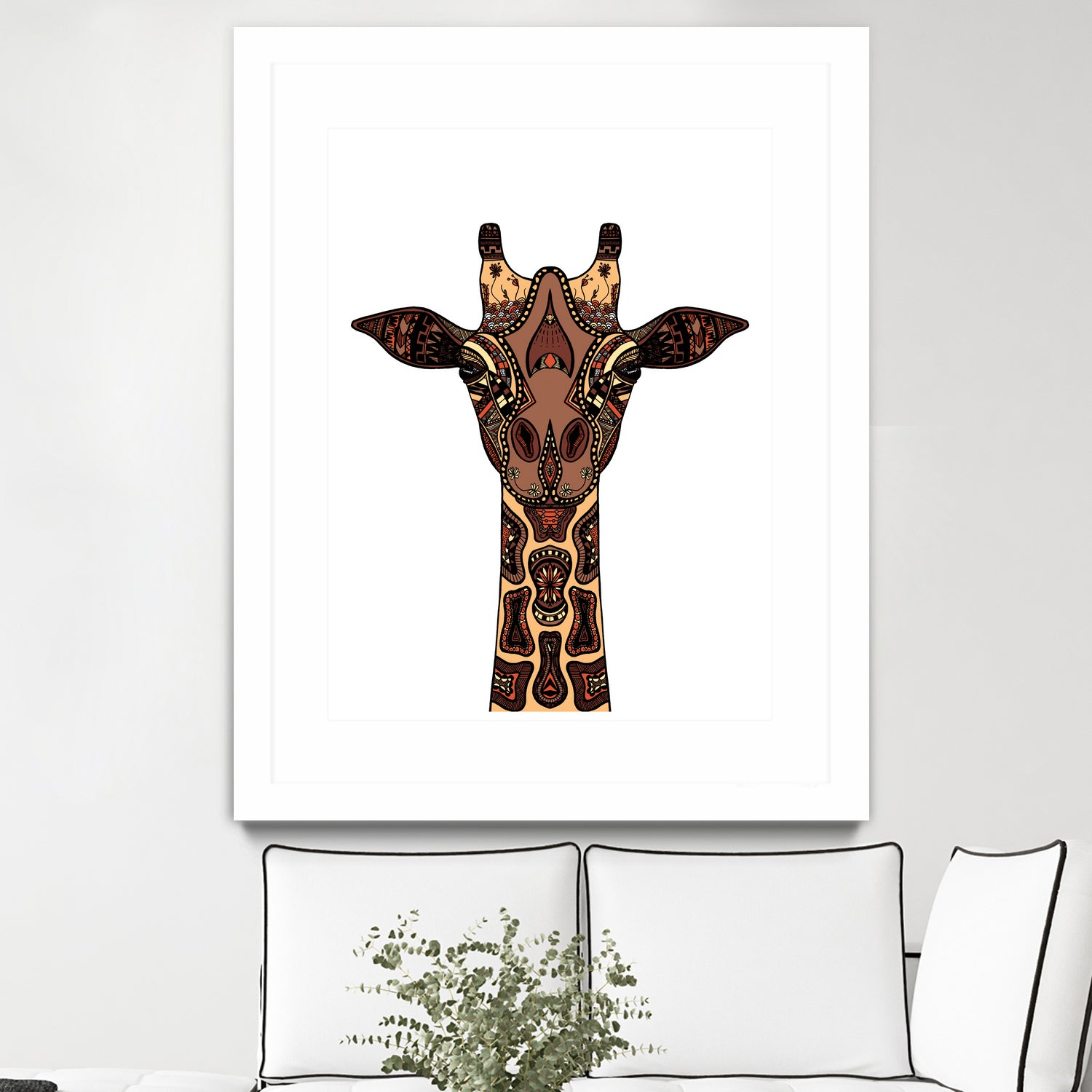 Coloured Giraffe Illustration/Drawing by Naomi Davies on GIANT ART - black digital drawing