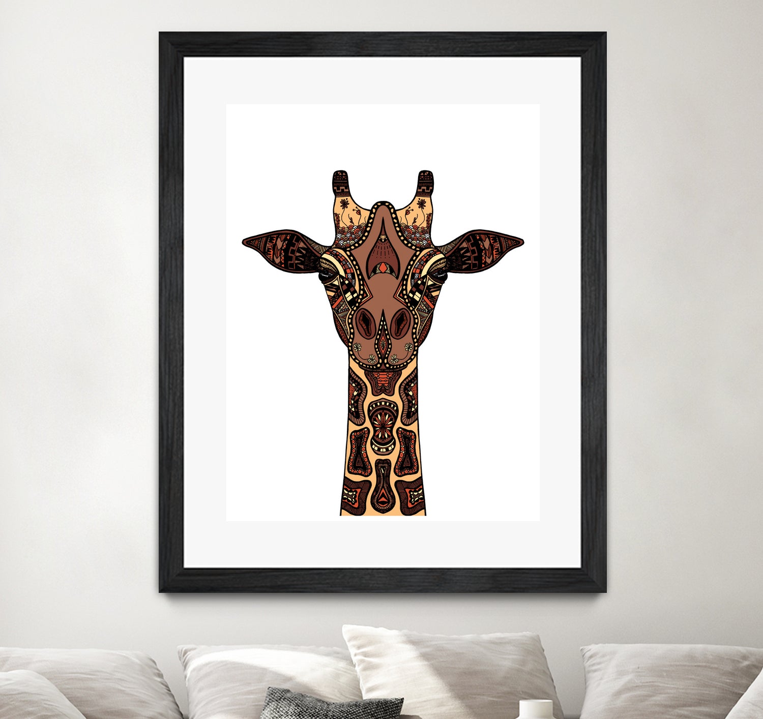 Coloured Giraffe Illustration/Drawing by Naomi Davies on GIANT ART - black digital drawing