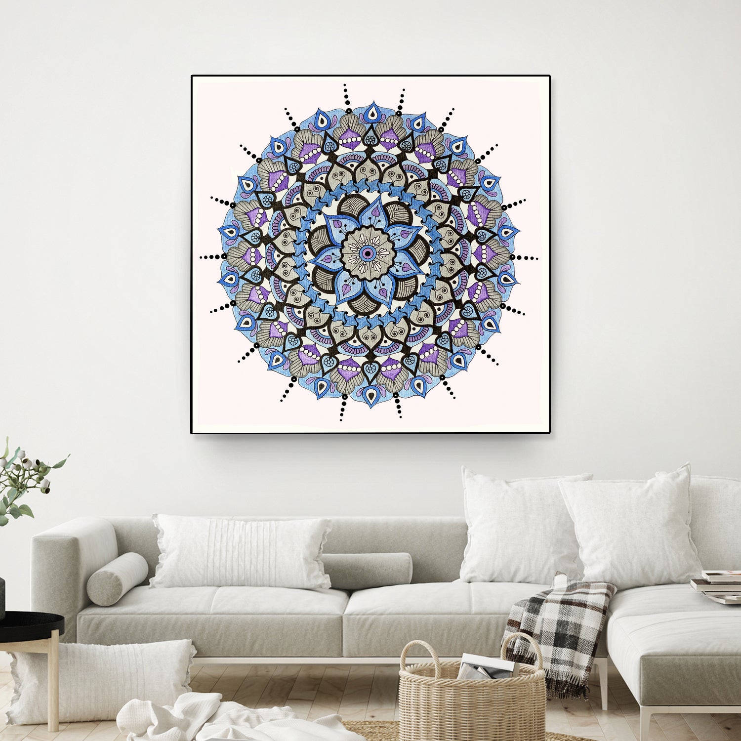 Mandala 03 by Ranka Stevic on GIANT ART - blue mixed media