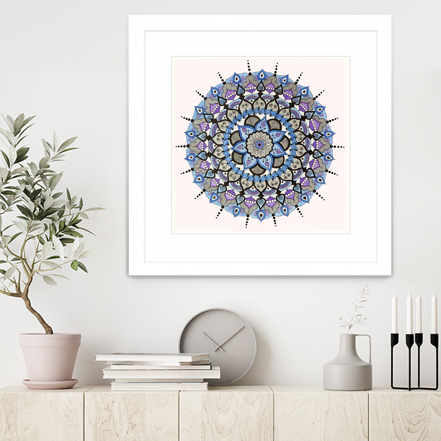 Mandala 03 by Ranka Stevic on GIANT ART - blue mixed media