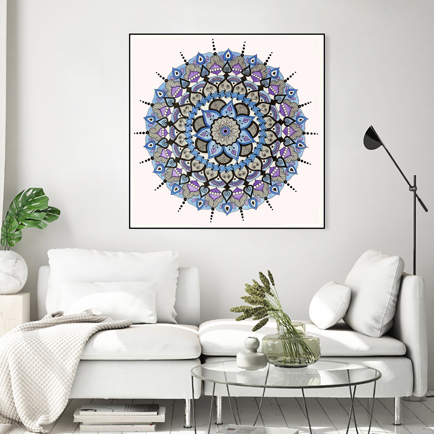 Mandala 03 by Ranka Stevic on GIANT ART - blue mixed media