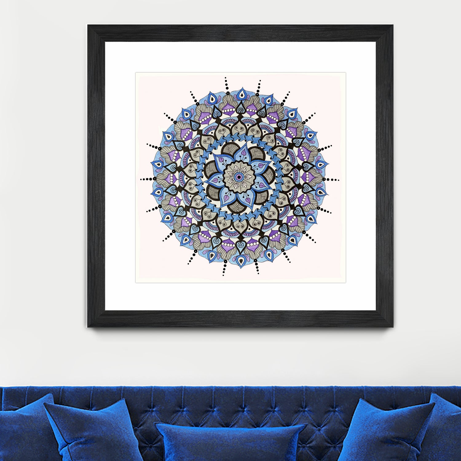 Mandala 03 by Ranka Stevic on GIANT ART - blue mixed media