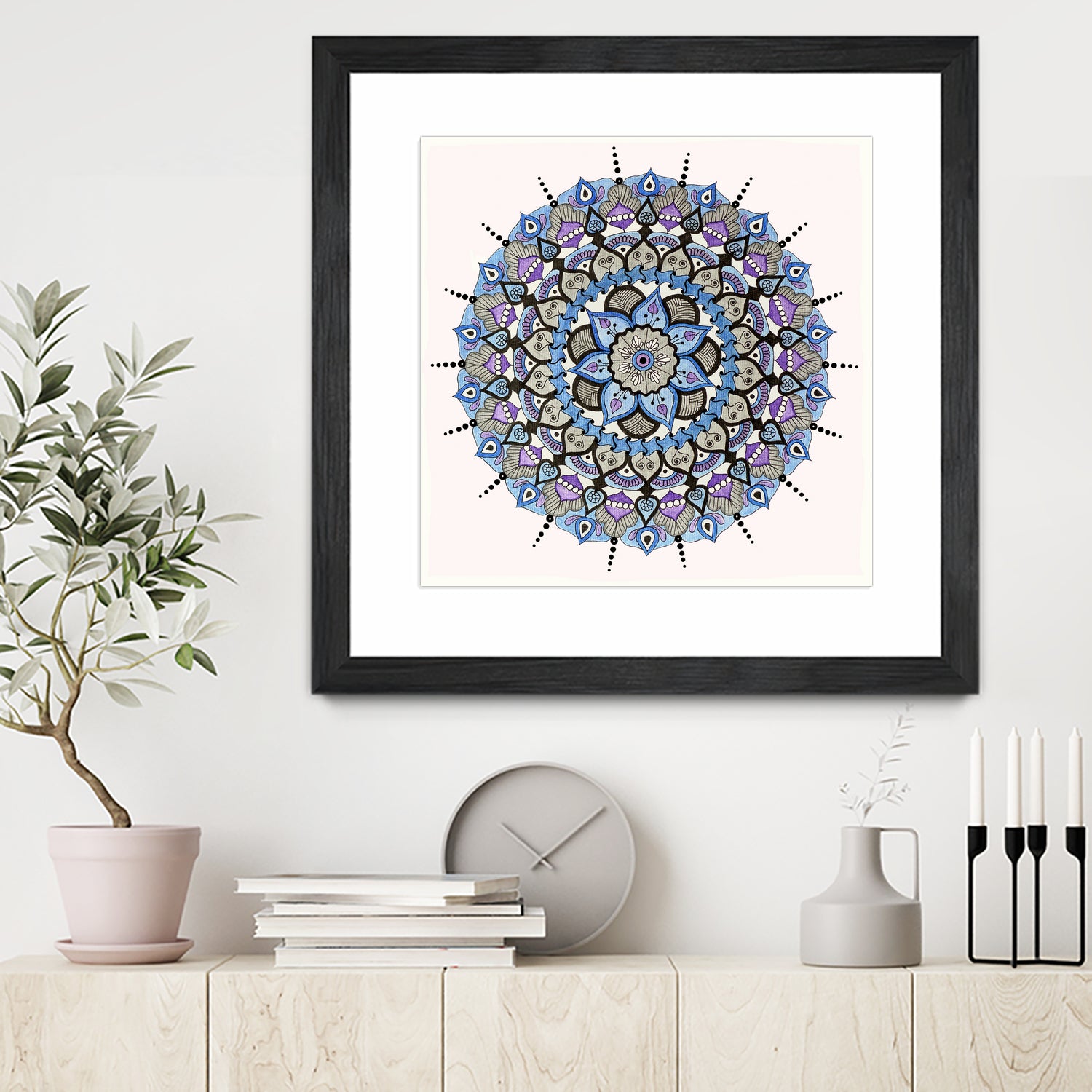 Mandala 03 by Ranka Stevic on GIANT ART - blue mixed media