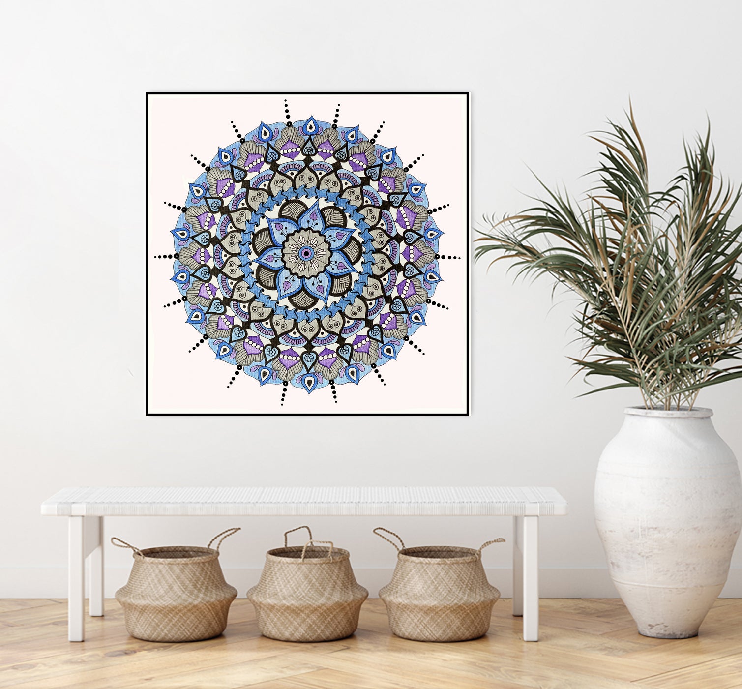 Mandala 03 by Ranka Stevic on GIANT ART - blue mixed media