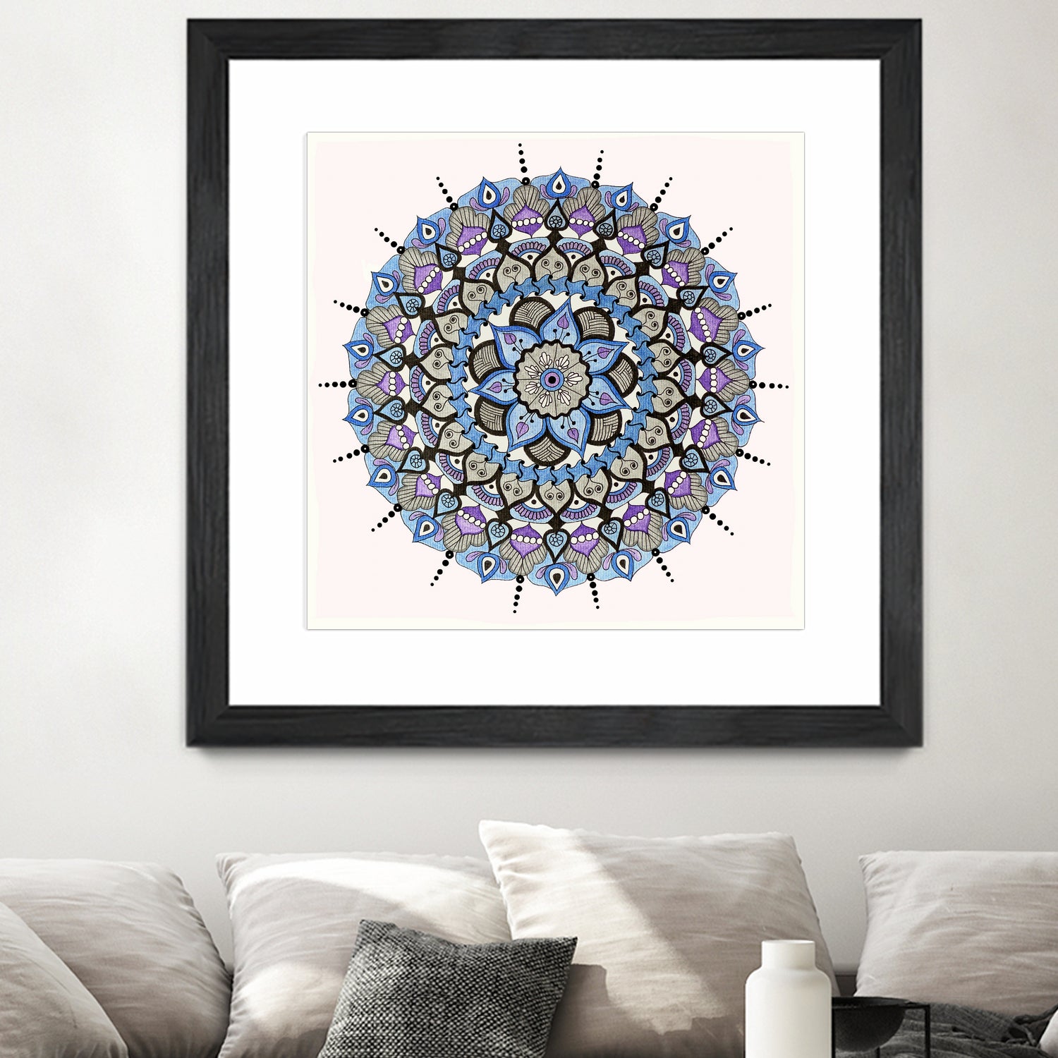 Mandala 03 by Ranka Stevic on GIANT ART - blue mixed media