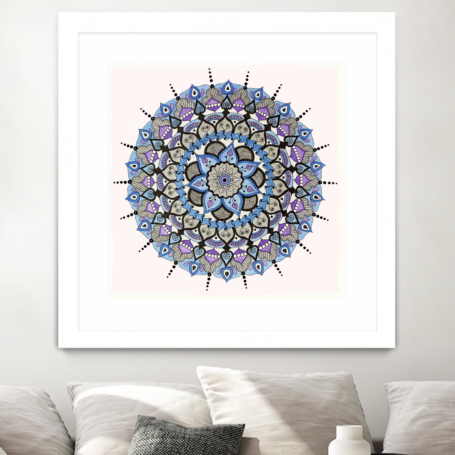 Mandala 03 by Ranka Stevic on GIANT ART - blue mixed media