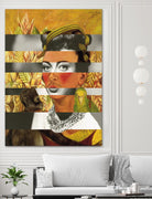 Frida Kahlo's Self Portrait with Parrot & Joan Crawford by Luigi Tarini on GIANT ART - yellow photo manipulation