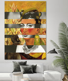 Frida Kahlo's Self Portrait with Parrot & Joan Crawford by Luigi Tarini on GIANT ART - yellow photo manipulation