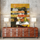 Frida Kahlo's Self Portrait with Parrot & Joan Crawford by Luigi Tarini on GIANT ART - yellow photo manipulation