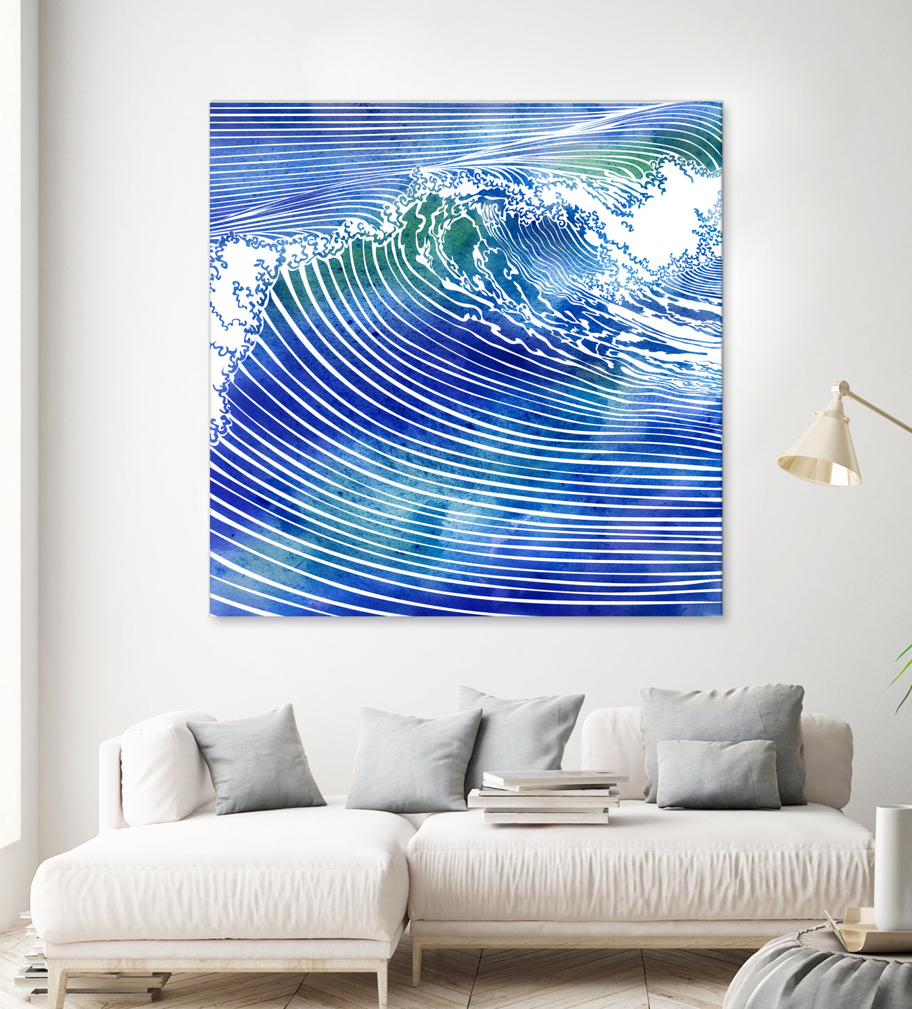 ATLANTIC WAVES by Stevyn Llewellyn on GIANT ART - blue mixed media