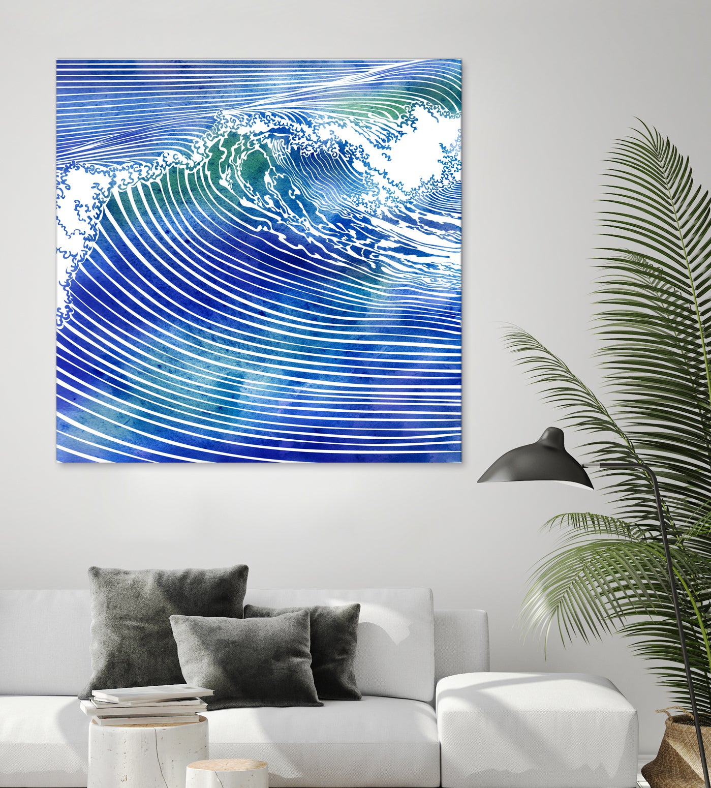 ATLANTIC WAVES by Stevyn Llewellyn on GIANT ART - blue mixed media