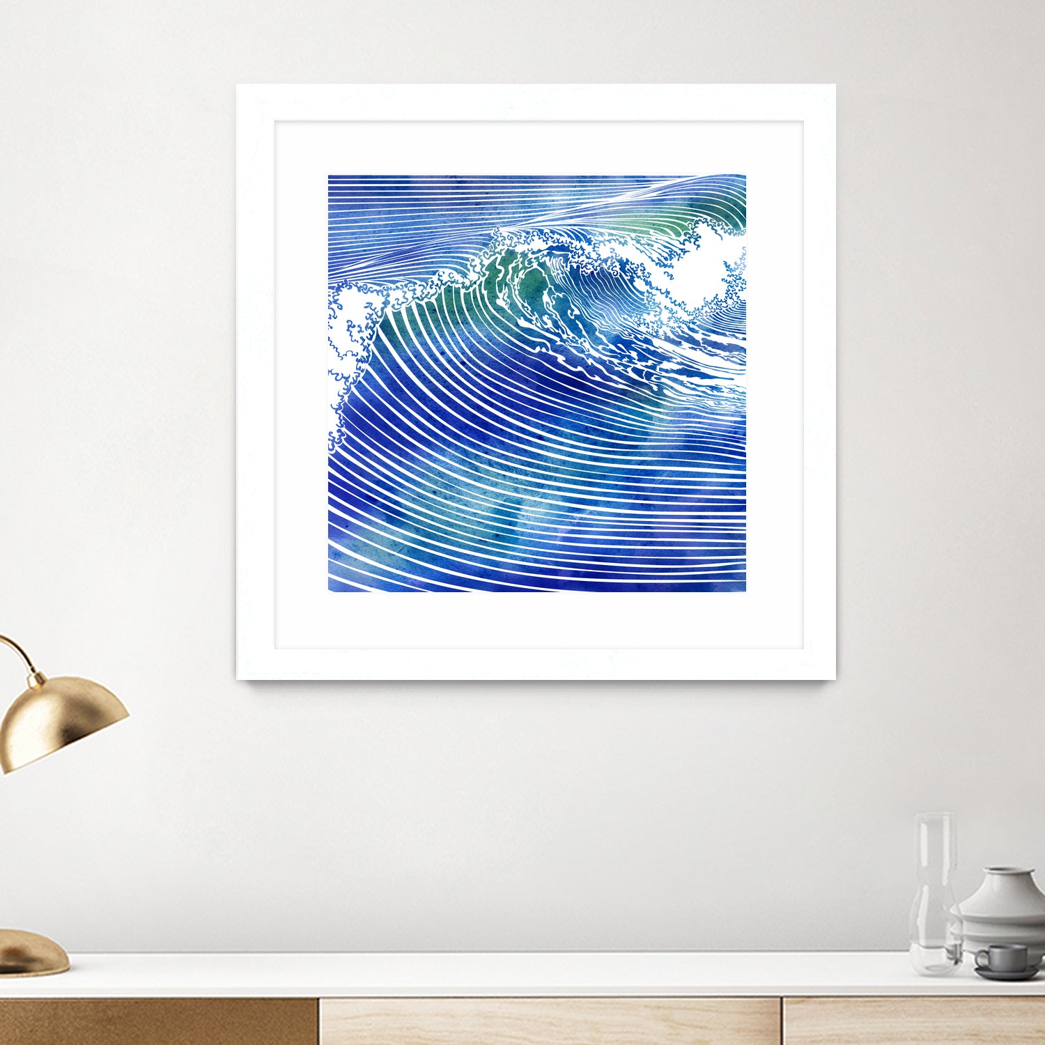 ATLANTIC WAVES by Stevyn Llewellyn on GIANT ART - blue mixed media