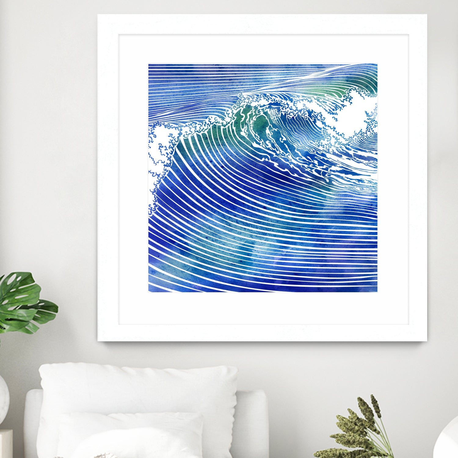 ATLANTIC WAVES by Stevyn Llewellyn on GIANT ART - blue mixed media