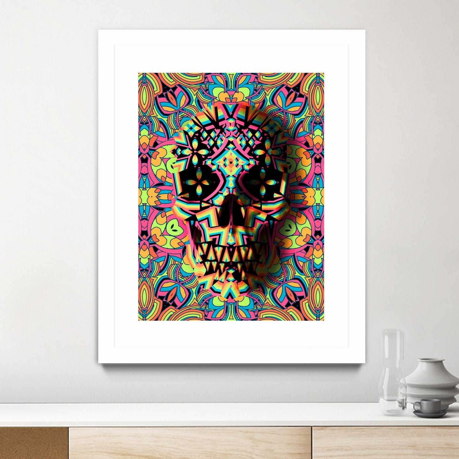 Skull Geo by Ali Gulec on GIANT ART - white digital drawing