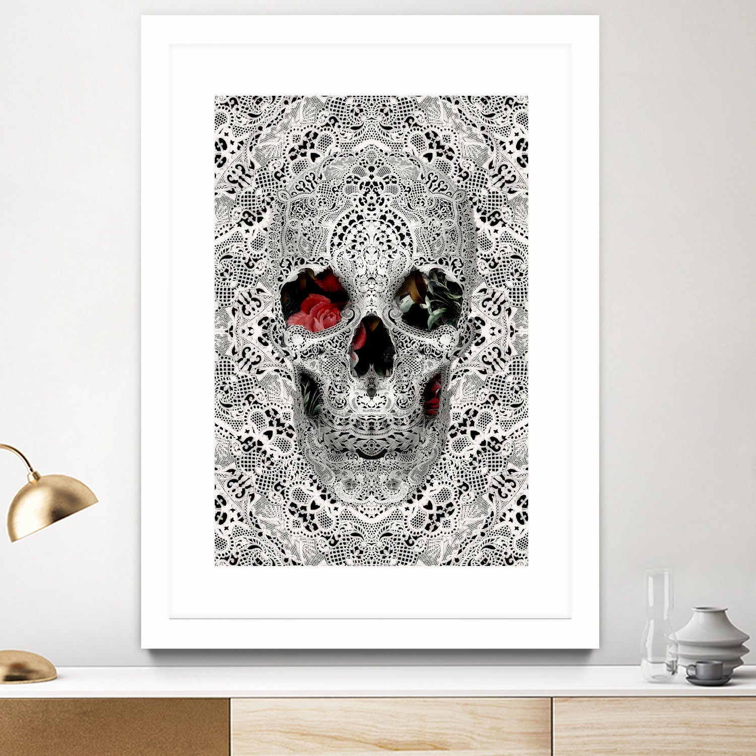 Lace Skull Light by Ali Gulec on GIANT ART - white photo illustration