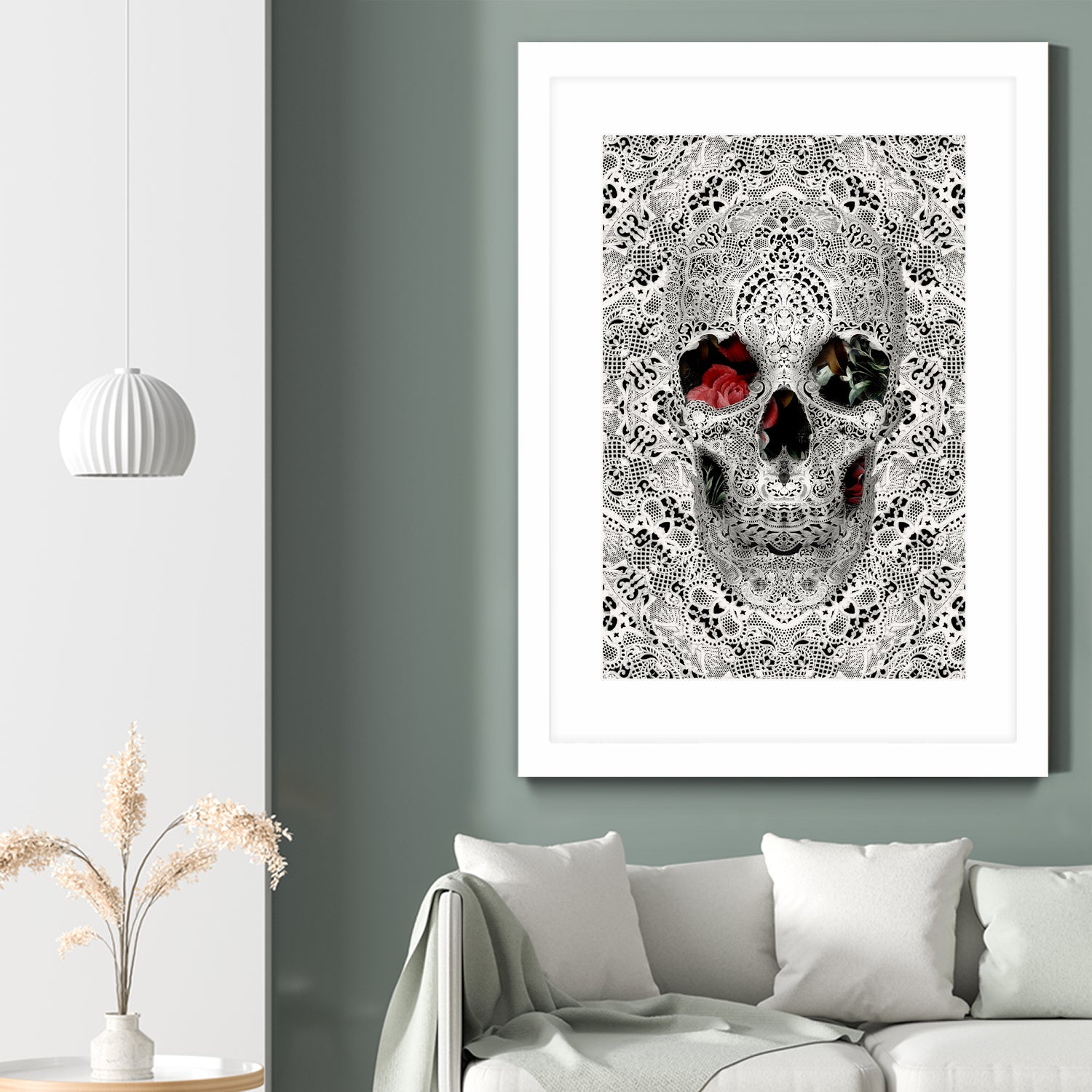 Lace Skull Light by Ali Gulec on GIANT ART - white photo illustration