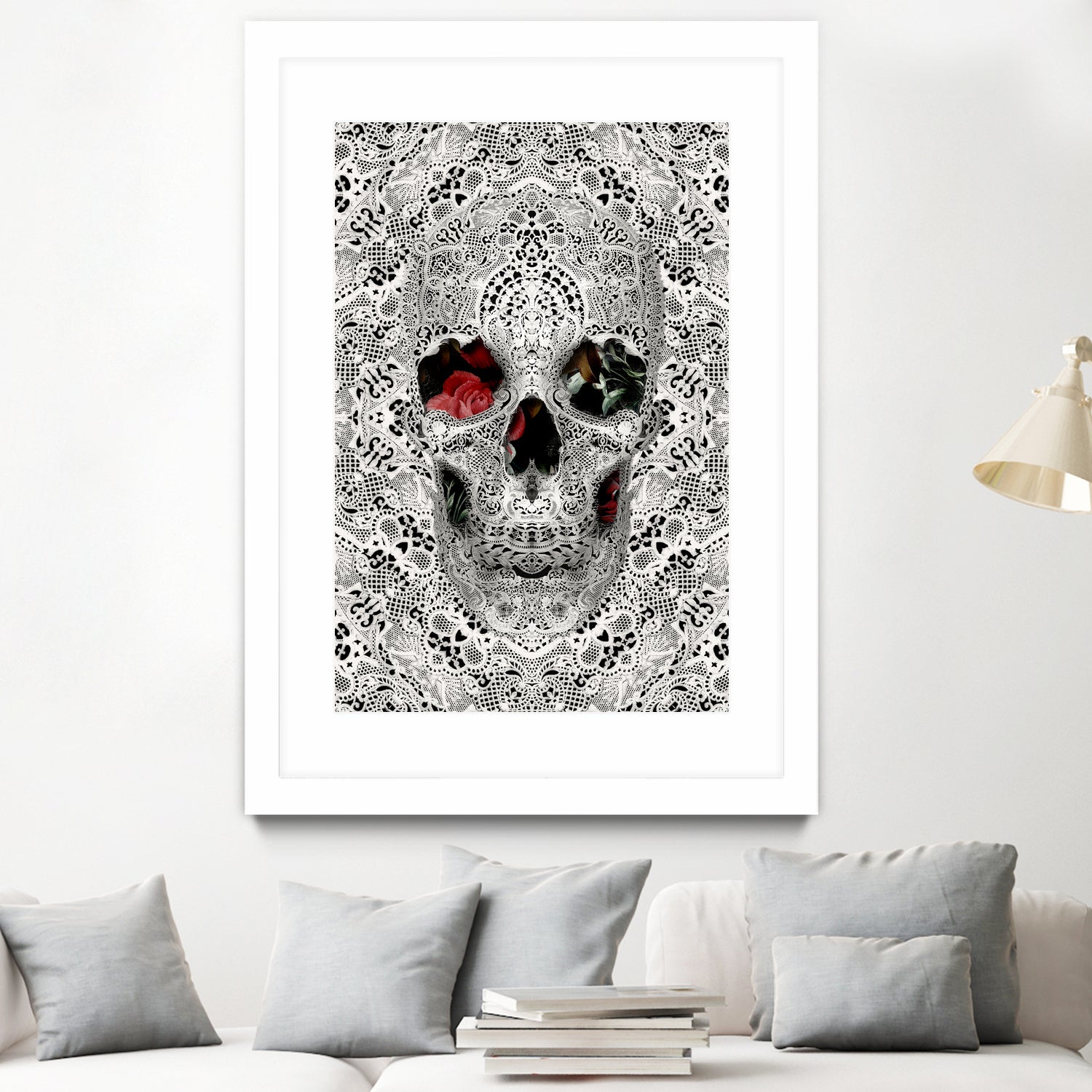 Lace Skull Light by Ali Gulec on GIANT ART - white photo illustration