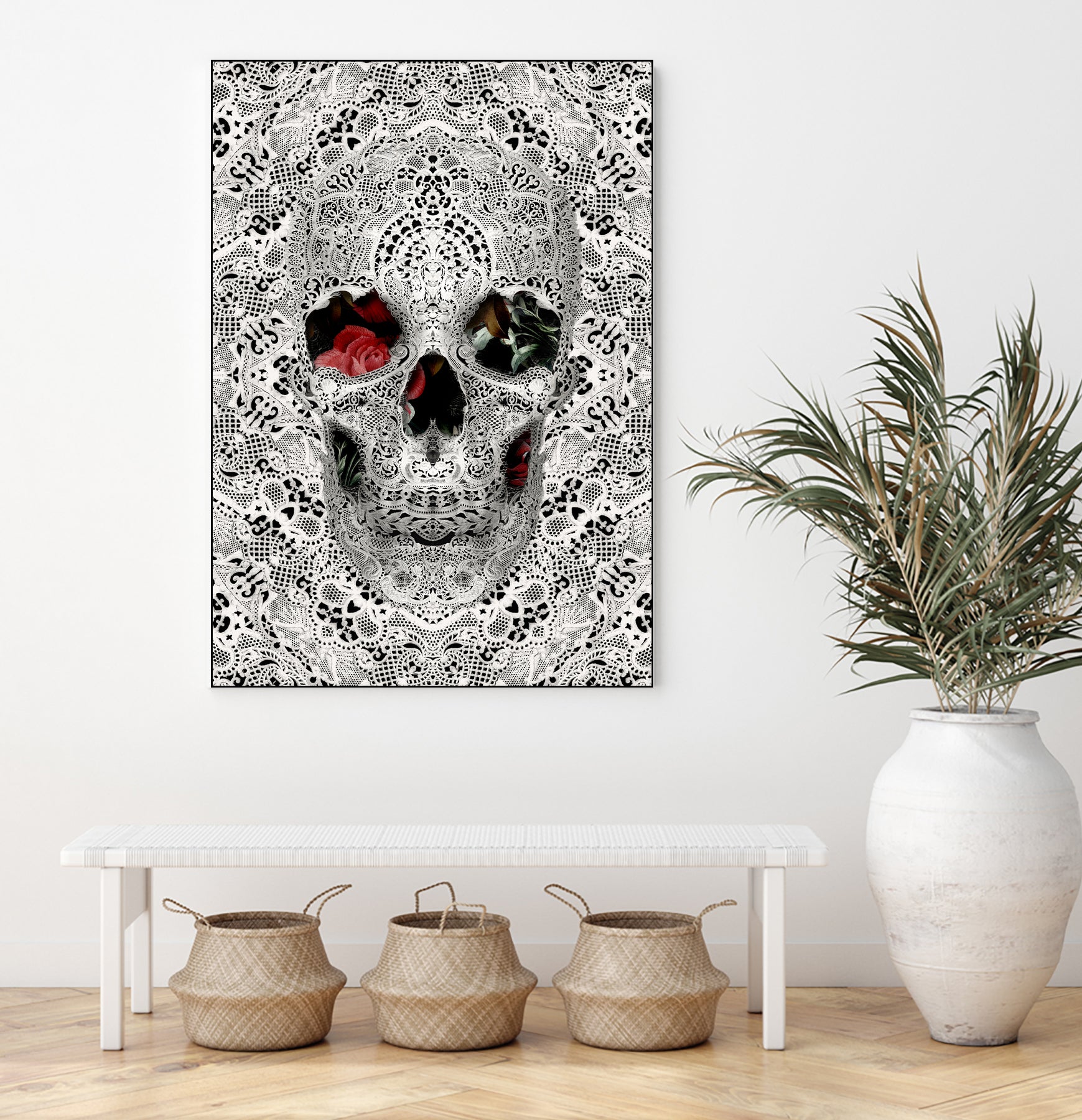 Lace Skull Light by Ali Gulec on GIANT ART - white photo illustration