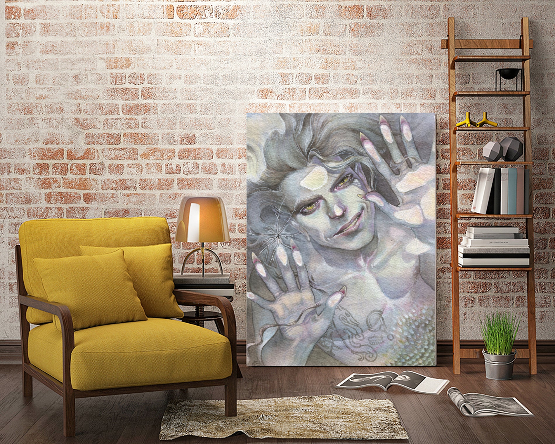 Merman of Orkney by Roisin Kelly on GIANT ART - blue character design