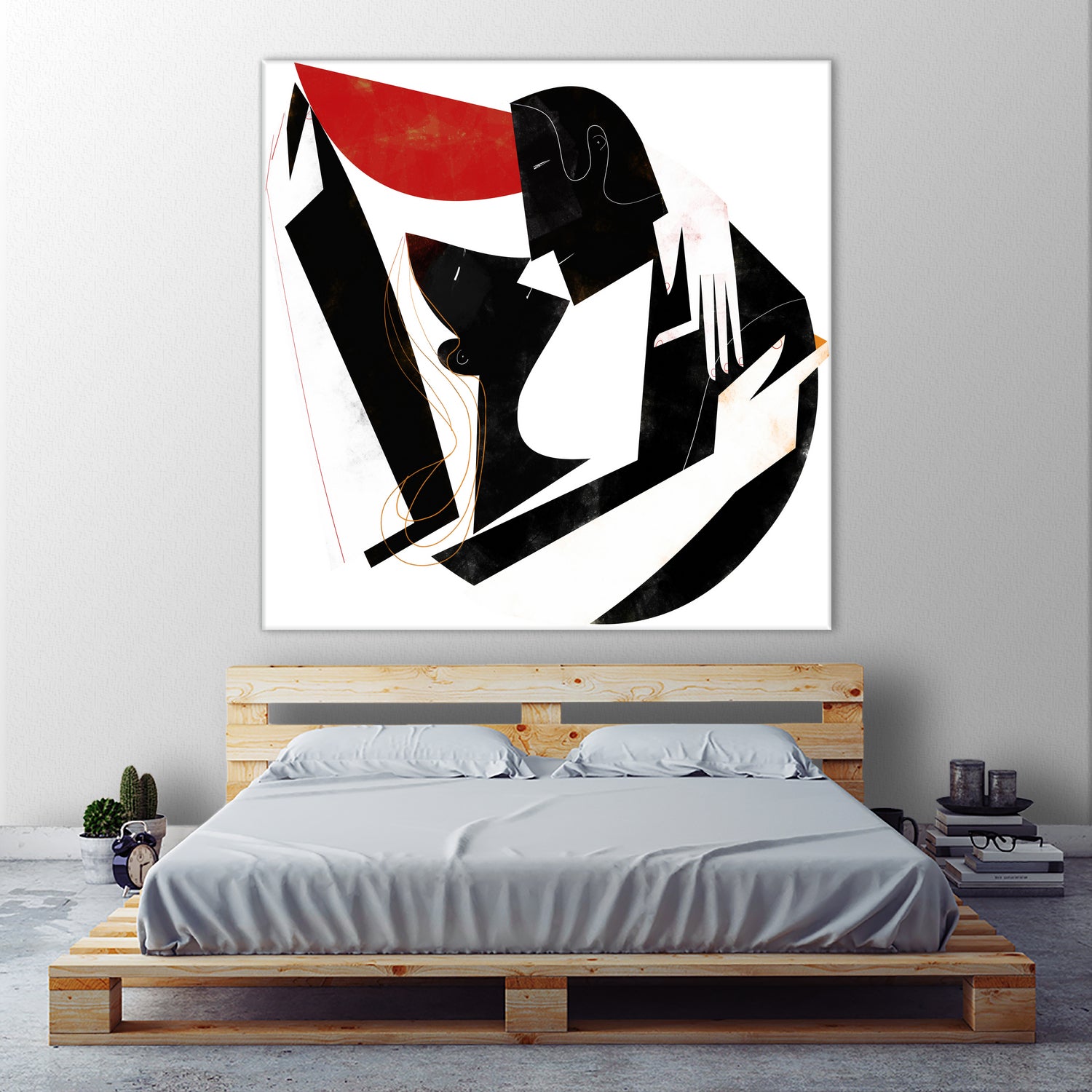 The Kiss II in Black and Red by Gregory Baldwin on GIANT ART - black digital painting