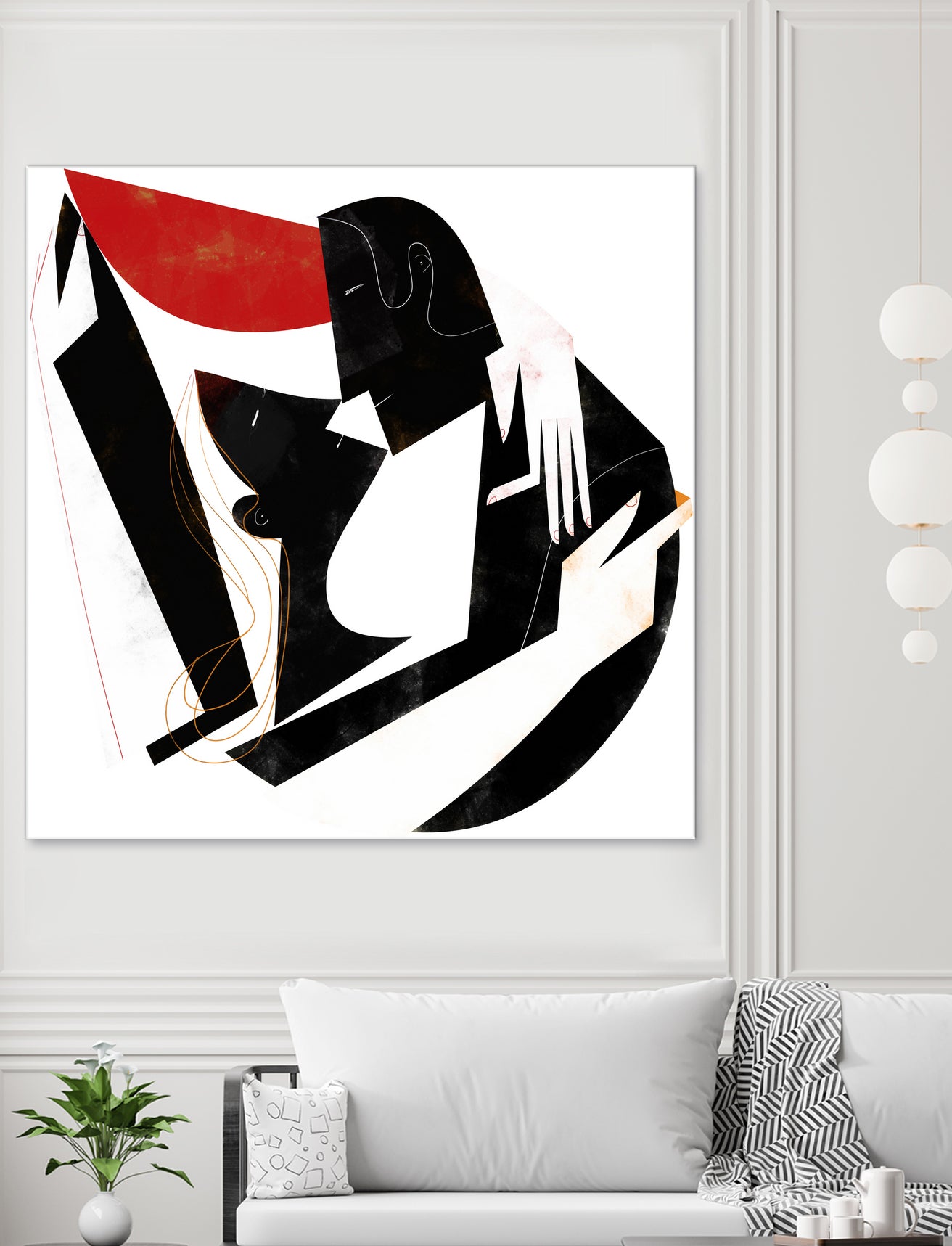 The Kiss II in Black and Red by Gregory Baldwin on GIANT ART - black digital painting