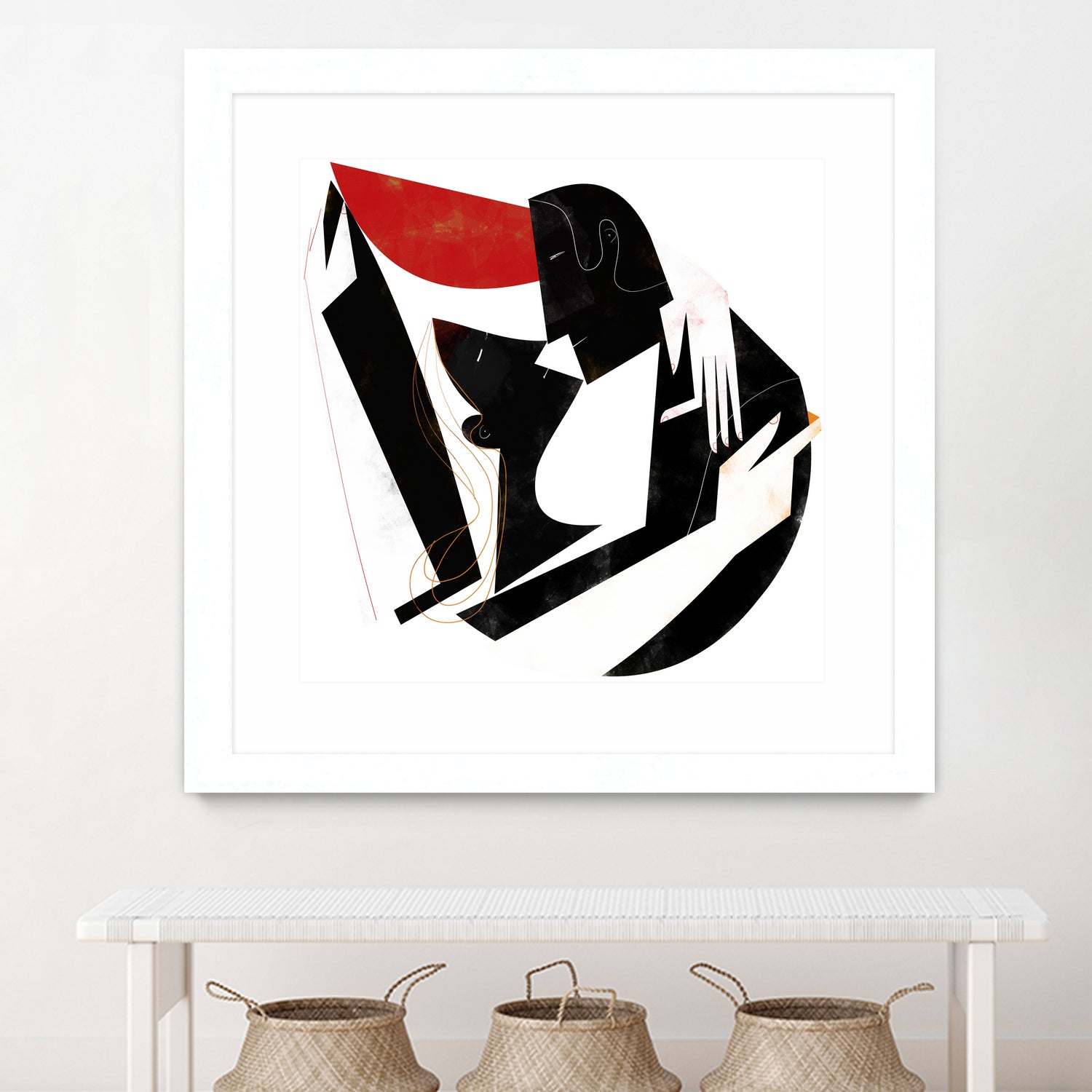 The Kiss II in Black and Red by Gregory Baldwin on GIANT ART - black digital painting