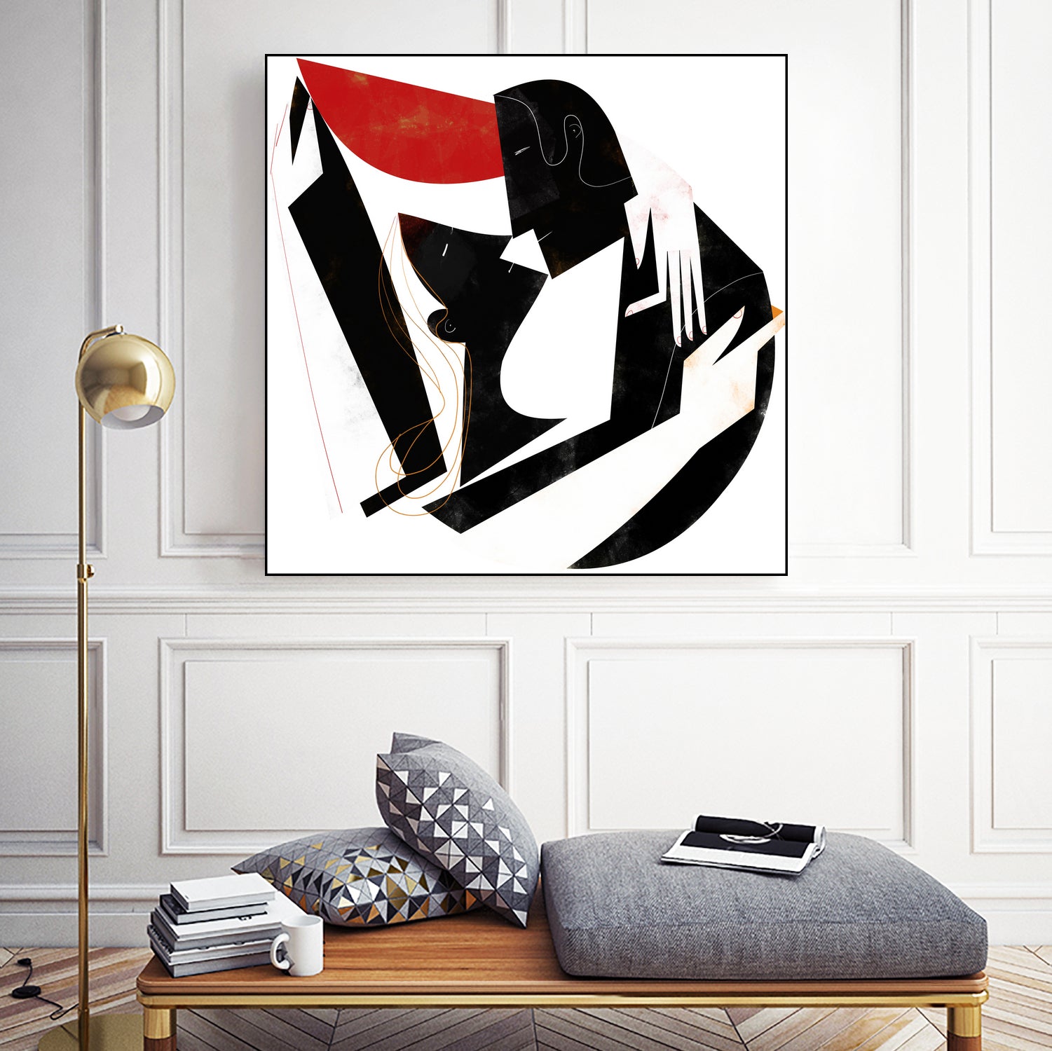 The Kiss II in Black and Red by Gregory Baldwin on GIANT ART - black digital painting