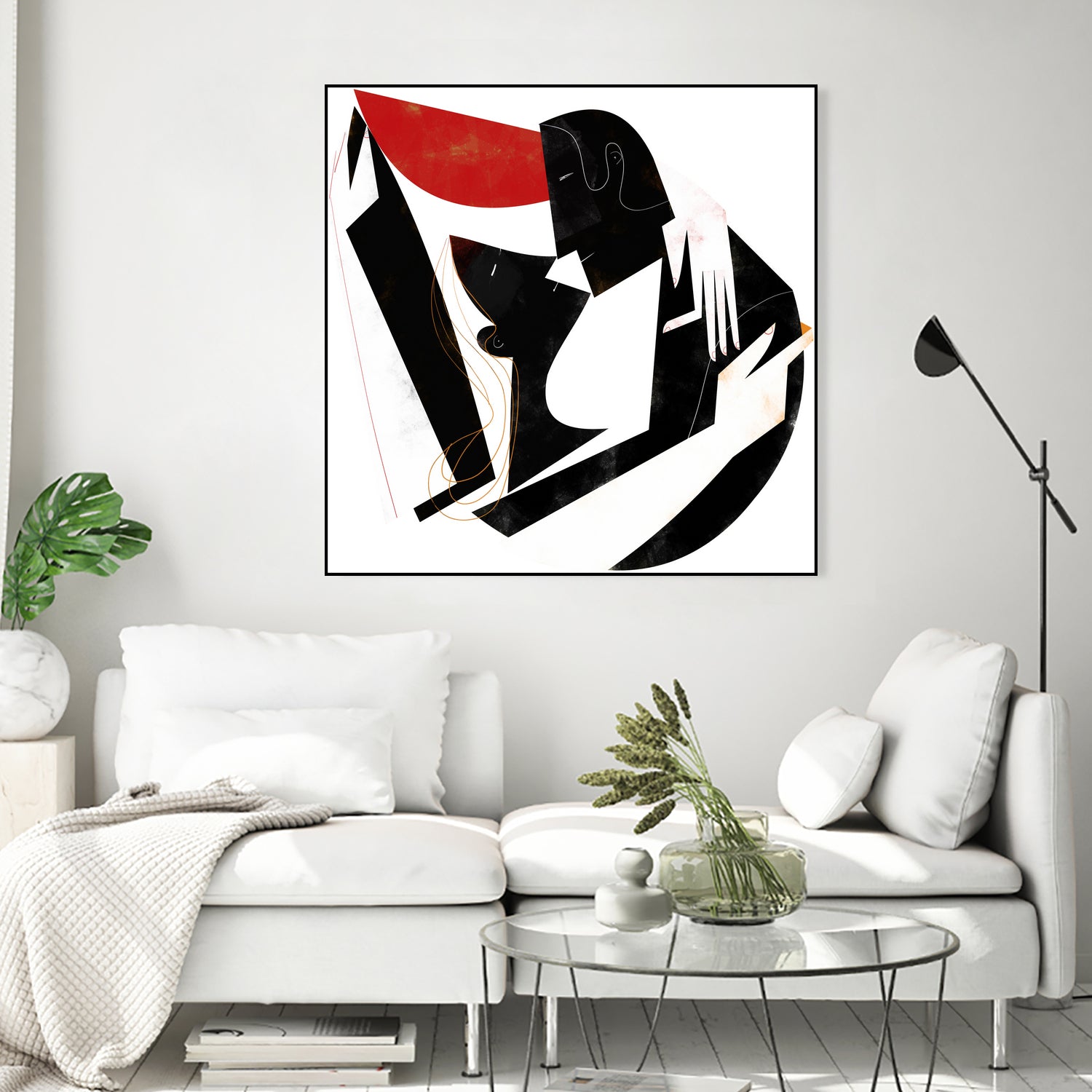 The Kiss II in Black and Red by Gregory Baldwin on GIANT ART - black digital painting