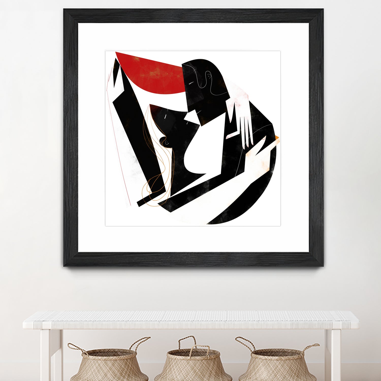 The Kiss II in Black and Red by Gregory Baldwin on GIANT ART - black digital painting