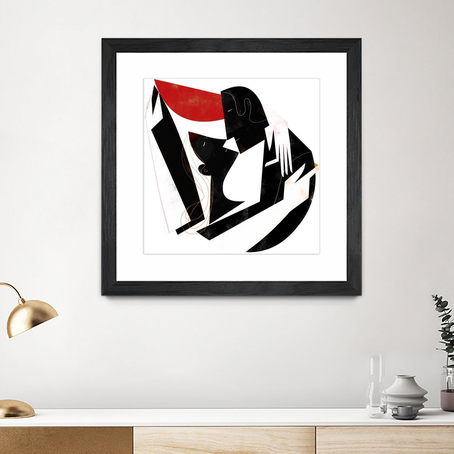 The Kiss II in Black and Red by Gregory Baldwin on GIANT ART - black digital painting