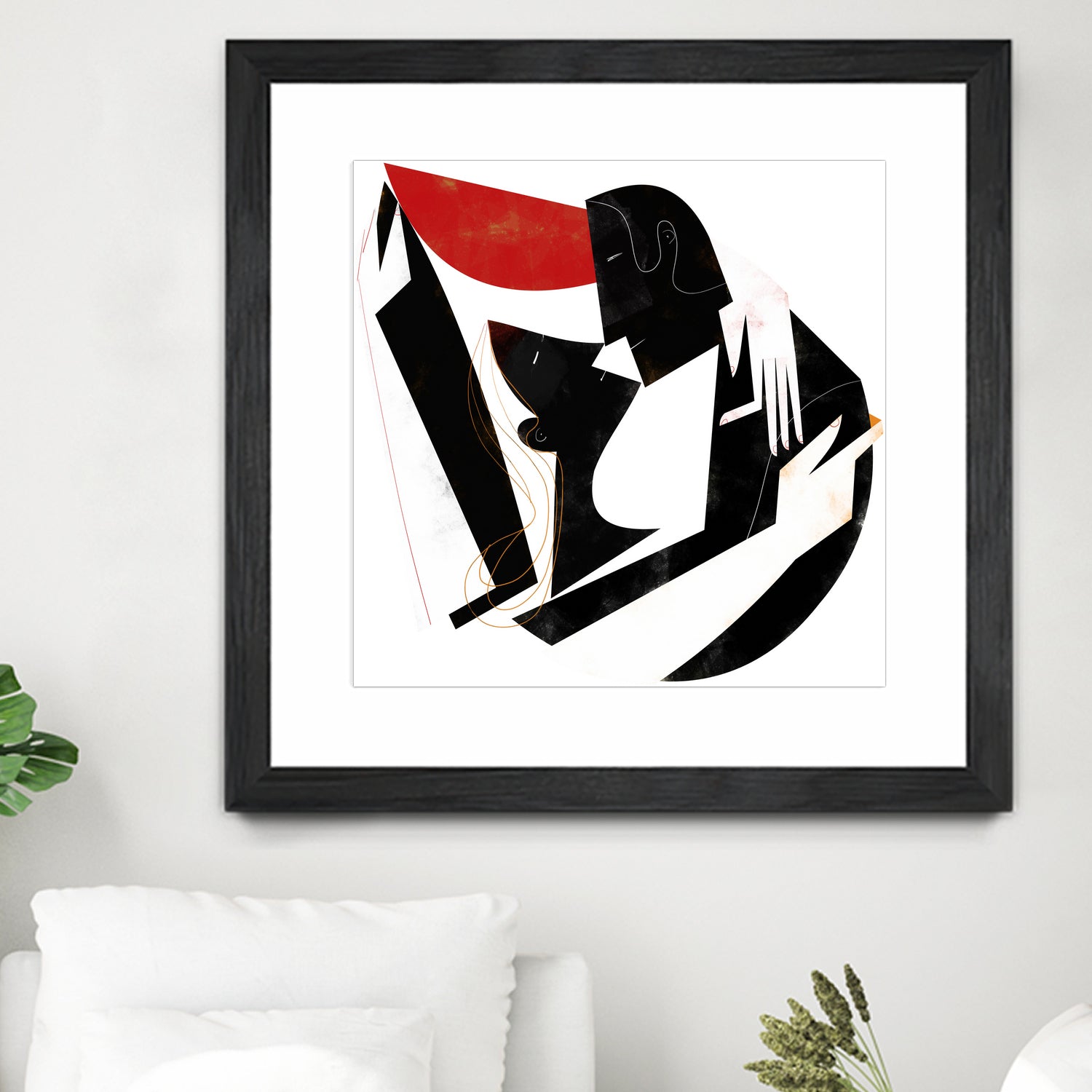 The Kiss II in Black and Red by Gregory Baldwin on GIANT ART - black digital painting