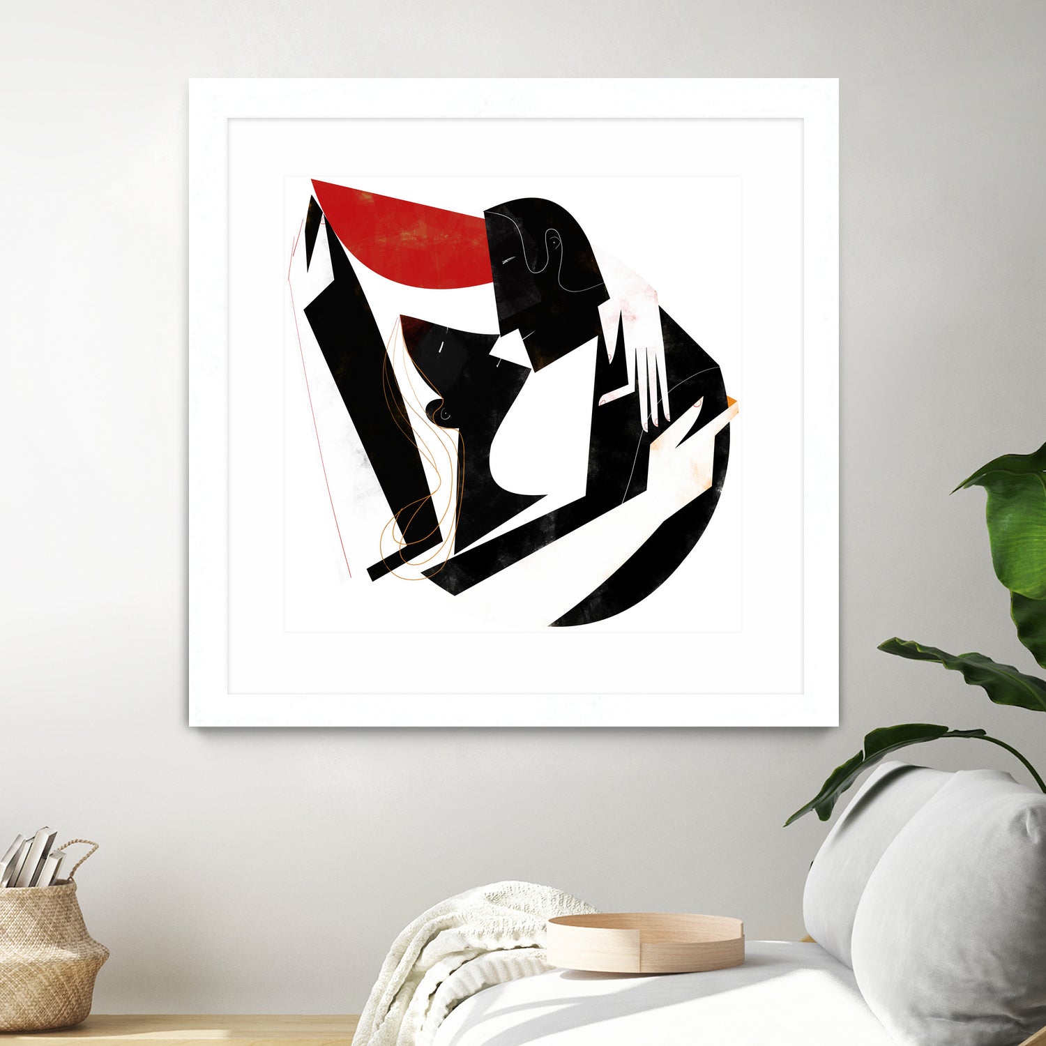 The Kiss II in Black and Red by Gregory Baldwin on GIANT ART - black digital painting