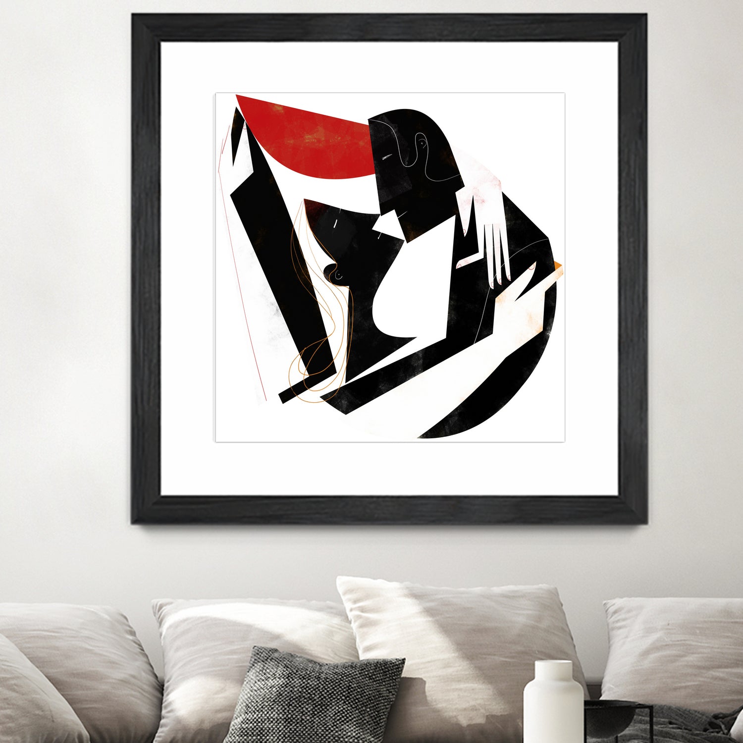 The Kiss II in Black and Red by Gregory Baldwin on GIANT ART - black digital painting