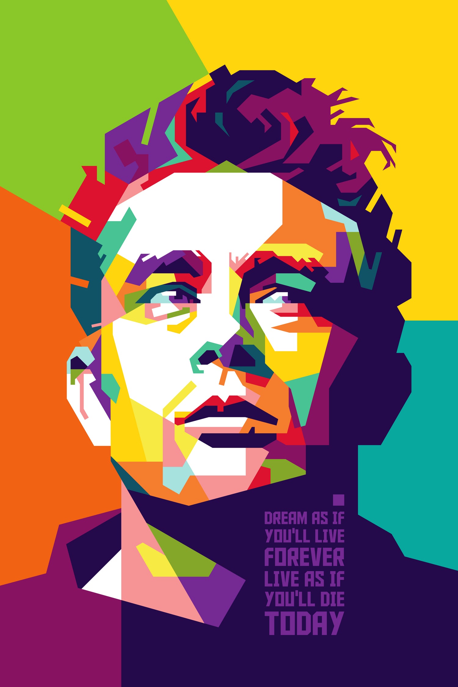 James Dean in WPAP by J Prayitno Widodo on GIANT ART - fuchsia photo illustration