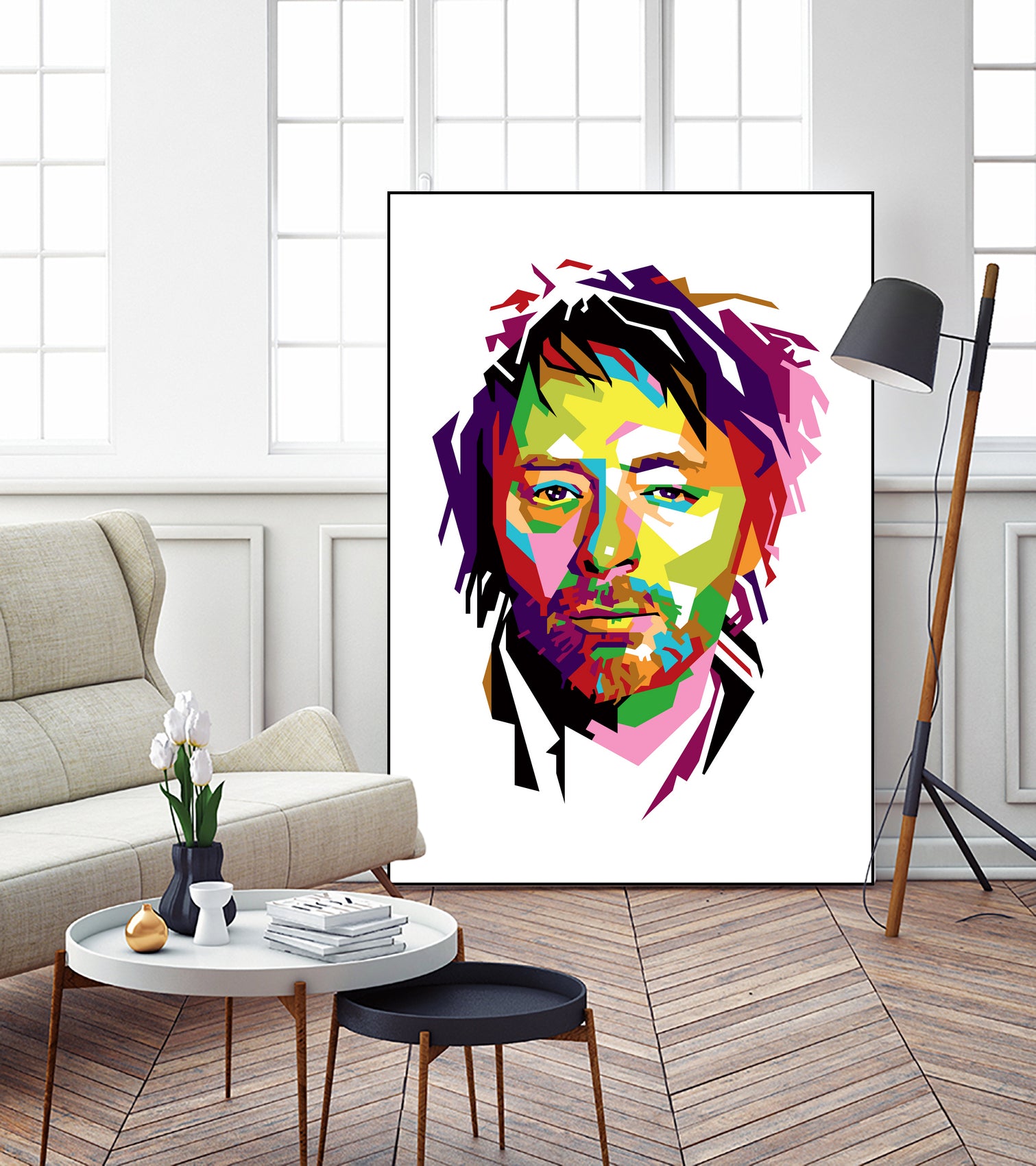 Thom Yorke in WPAP by J Prayitno Widodo on GIANT ART - fuchsia photo illustration