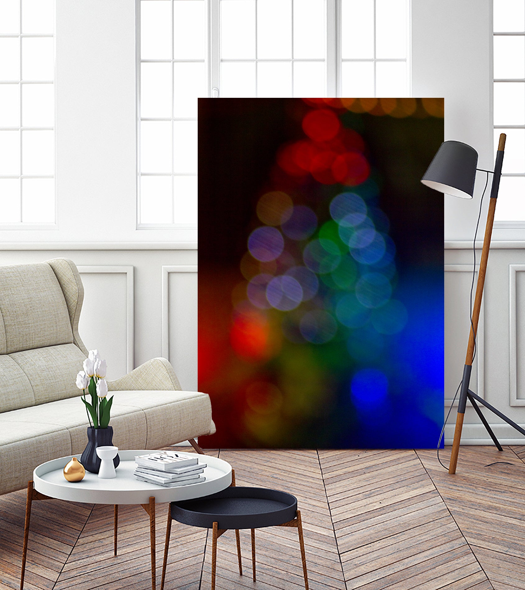 Bokeh Christmas Tree by Alvaro Gonzalez on GIANT ART - blue photo manipulation