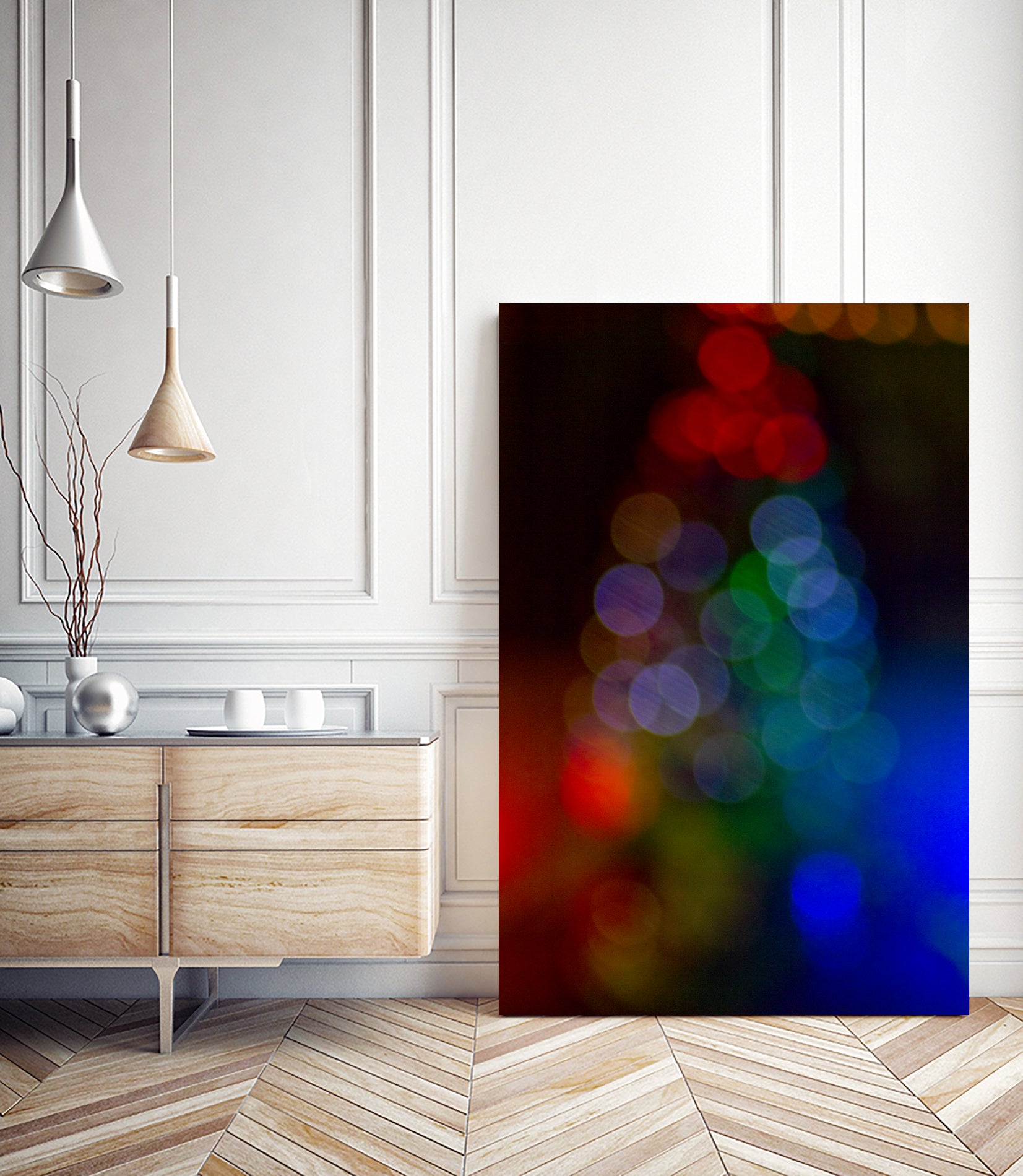 Bokeh Christmas Tree by Alvaro Gonzalez on GIANT ART - blue photo manipulation