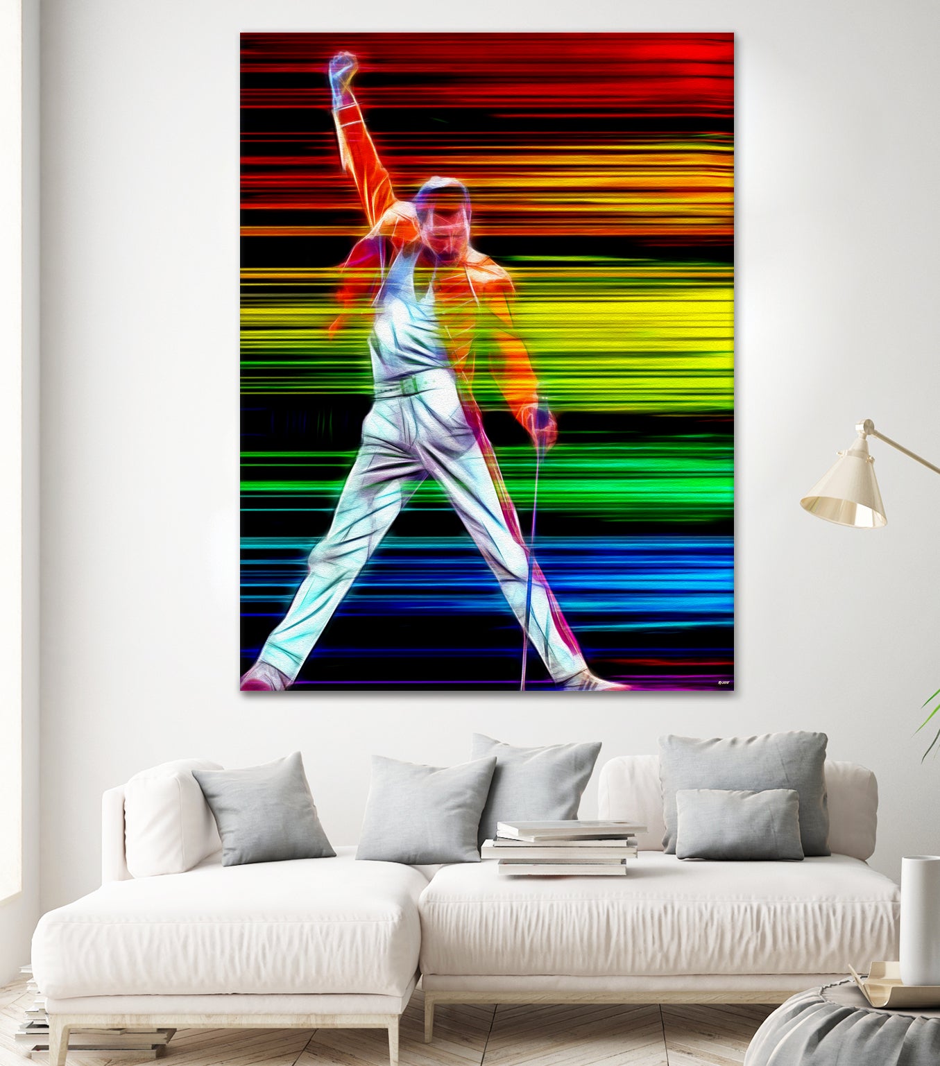 Freddie Mercury in Color by Daniel Janda on GIANT ART - black mixed media