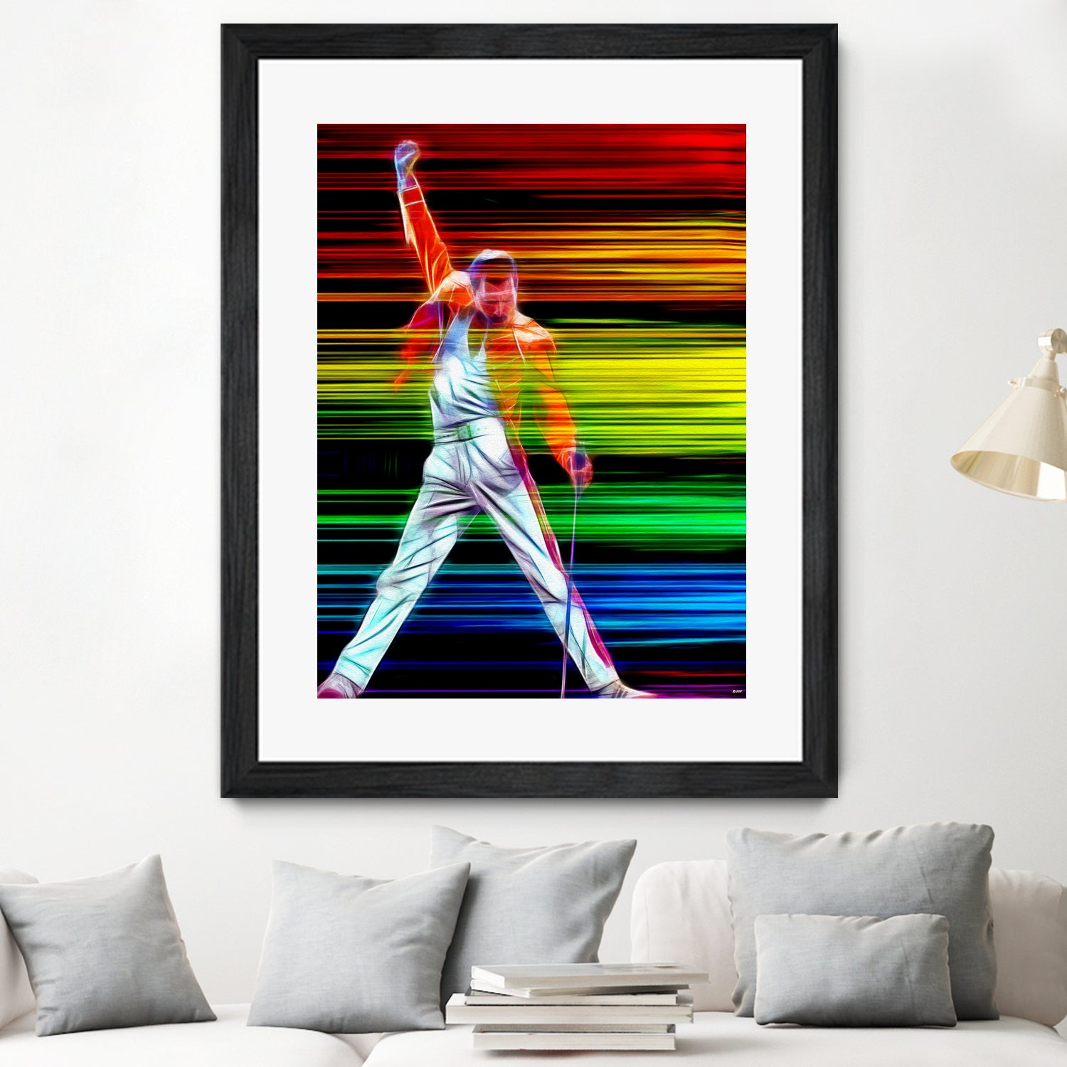 Freddie Mercury in Color by Daniel Janda on GIANT ART - black mixed media