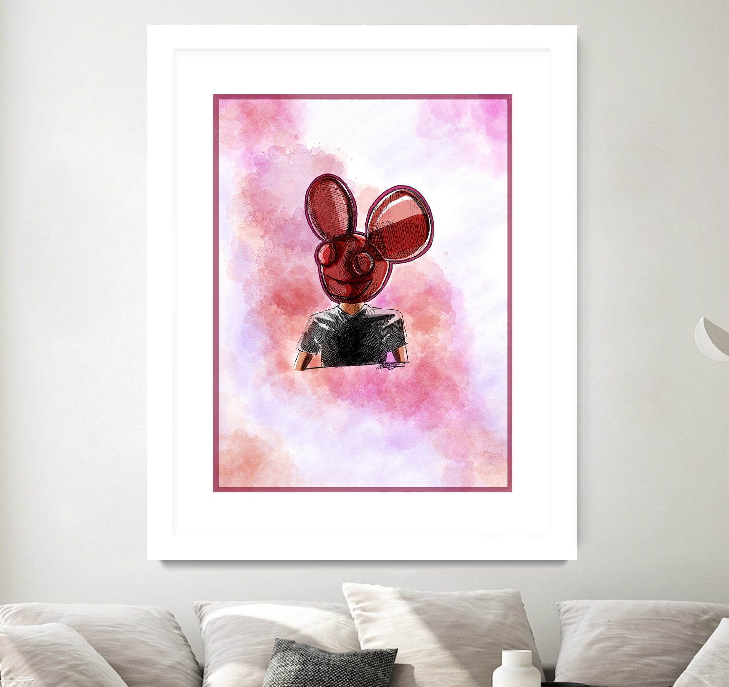 Deadmau5 by Soe San on GIANT ART - red digital painting