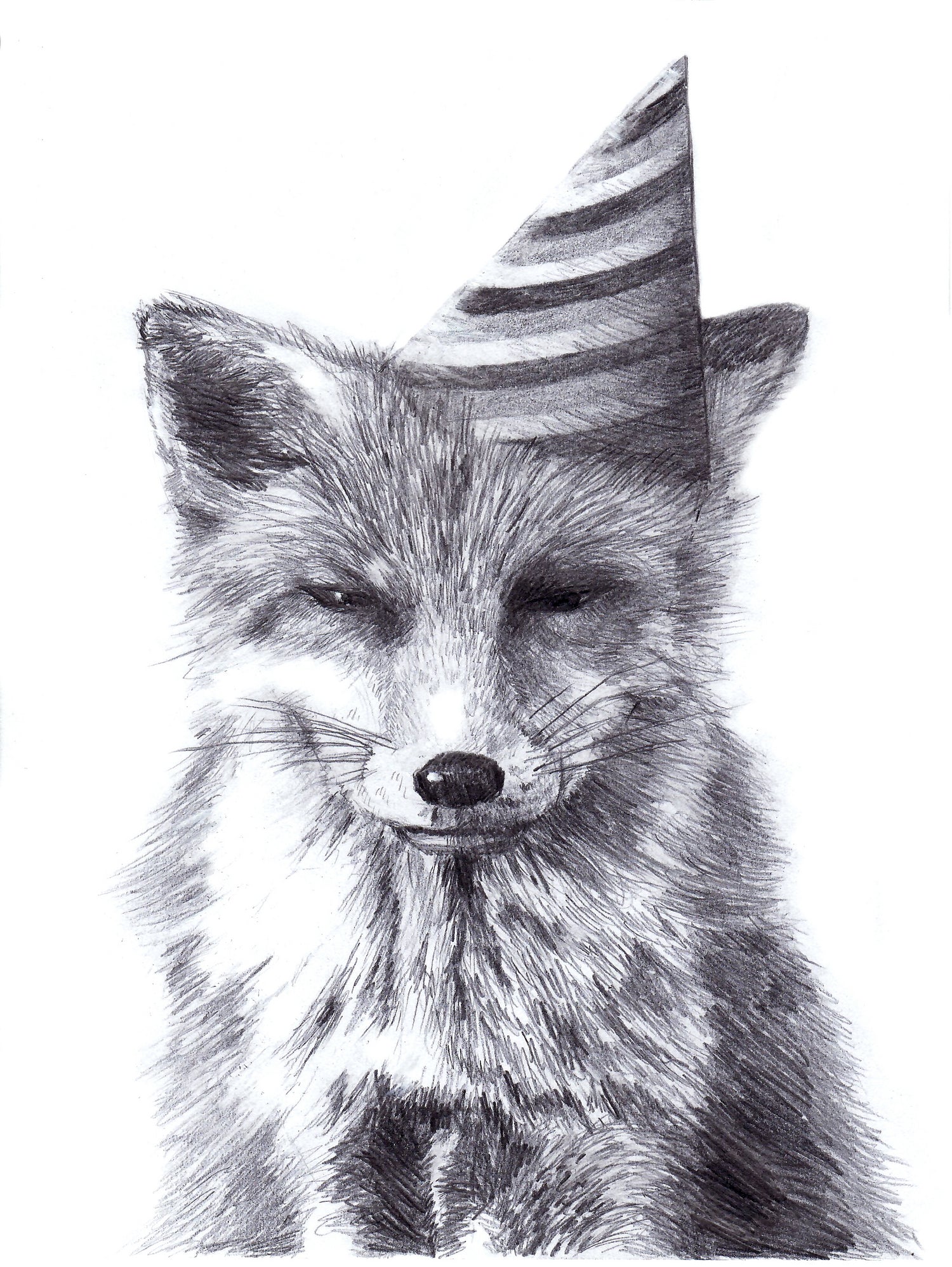 Party Fox by Kareena Harris on GIANT ART - black mixed media