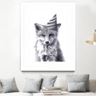 Party Fox by Kareena Harris on GIANT ART - black mixed media