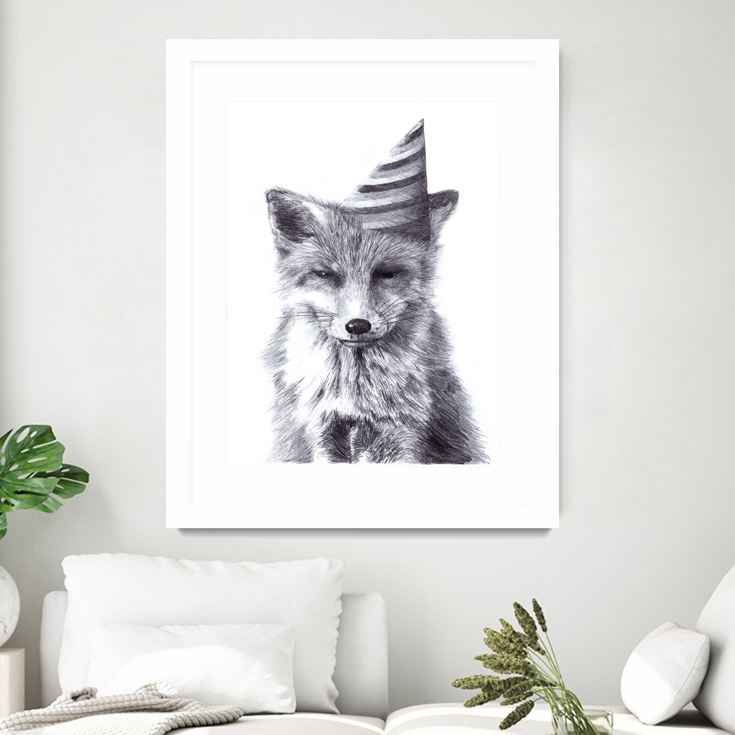 Party Fox by Kareena Harris on GIANT ART - black mixed media