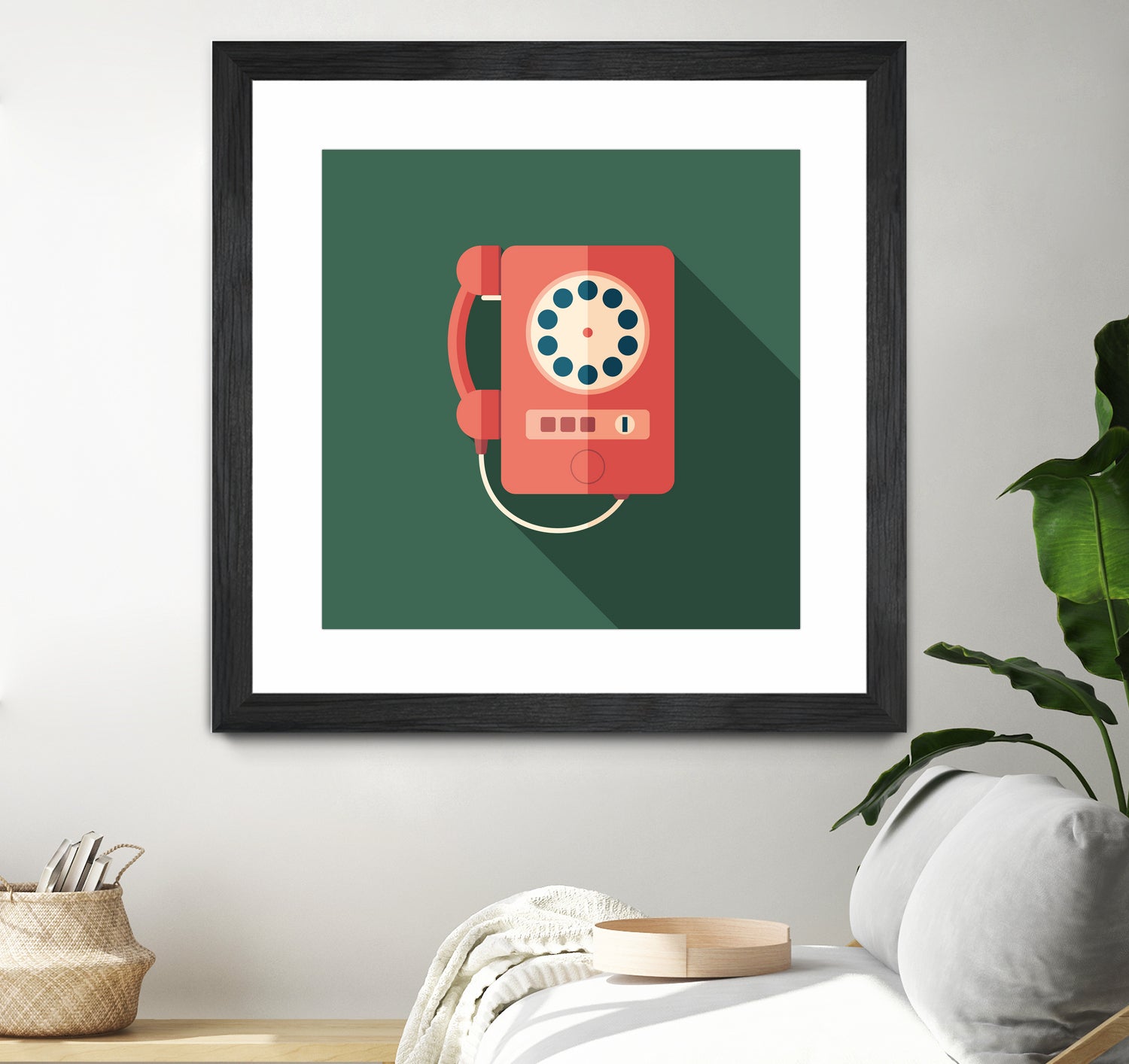 Vintage Red Telephone by Yury Velikanov on GIANT ART - white vector illustration