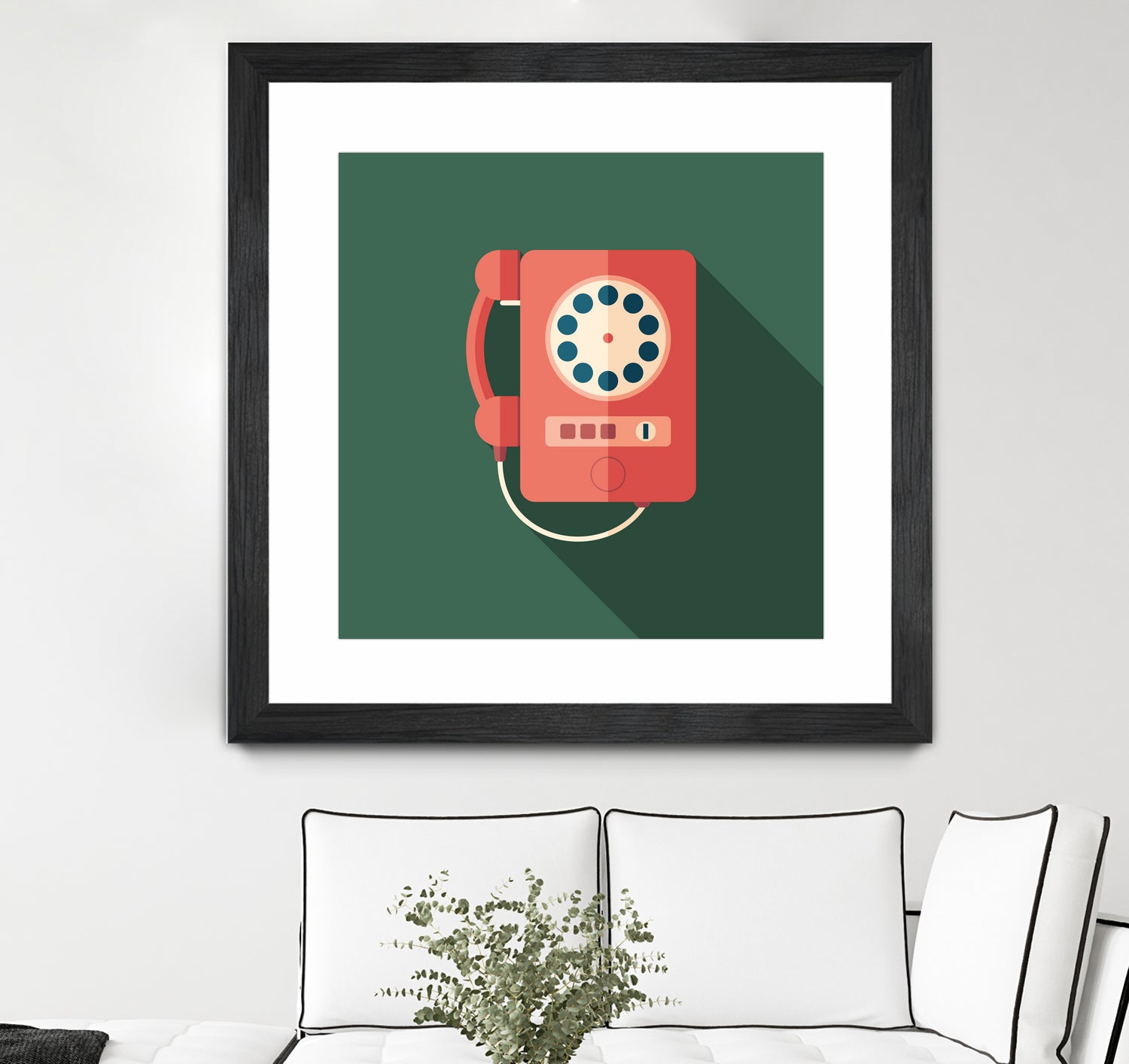 Vintage Red Telephone by Yury Velikanov on GIANT ART - white vector illustration