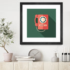 Vintage Red Telephone by Yury Velikanov on GIANT ART - white vector illustration