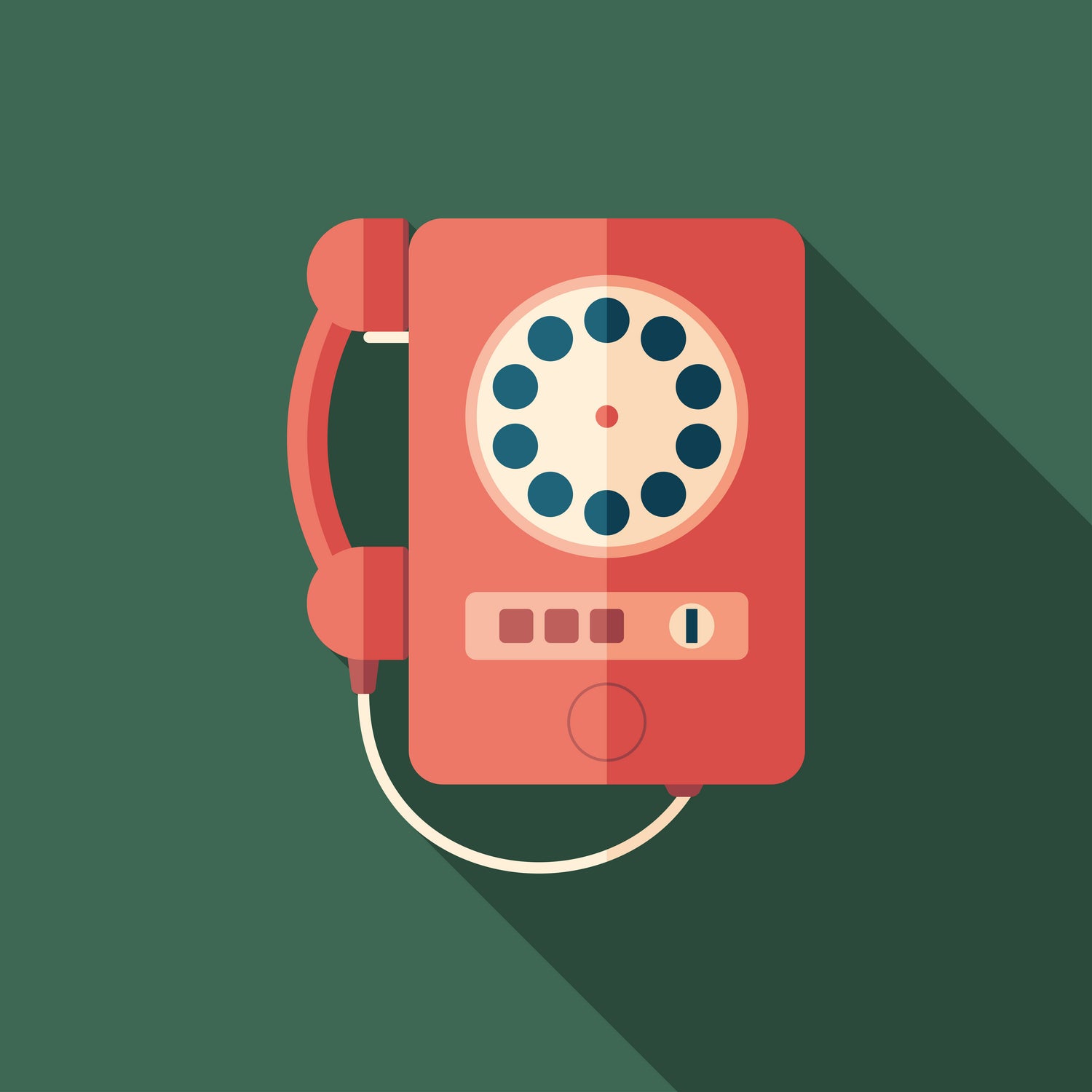 Vintage Red Telephone by Yury Velikanov on GIANT ART - white vector illustration