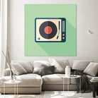 Vintage Turntable by Yury Velikanov on GIANT ART - white vector illustration